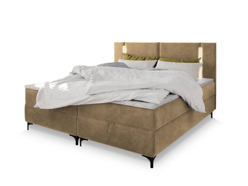 Masseno Boxspringbett ALBA 140x200 cm mit Bonell Matratze und Topper von Masseno