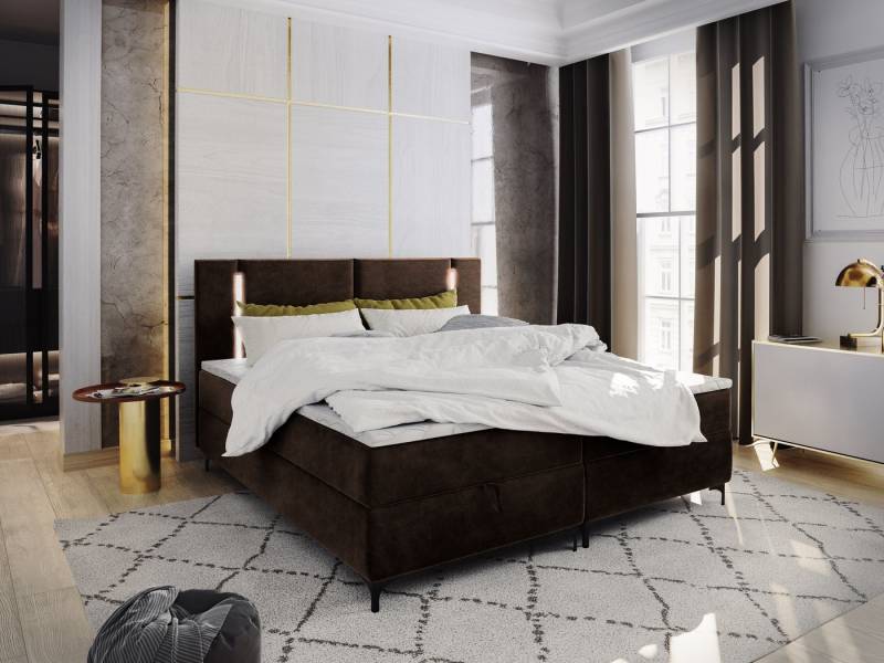 Masseno Boxspringbett ALBA 140x200 cm mit Bonell Matratze und Topper von Masseno