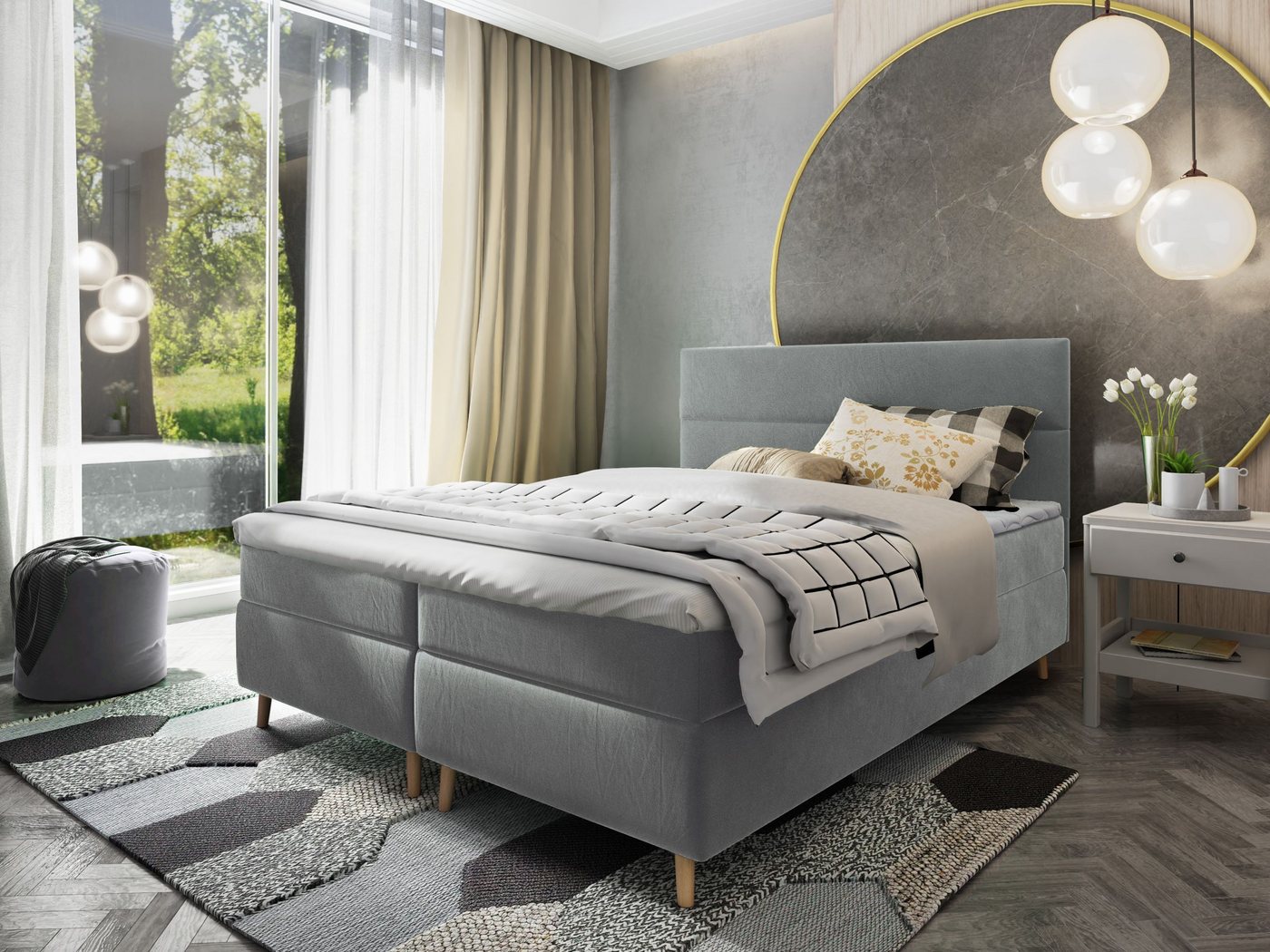 Masseno Boxbett SANTA 140x200 cm mit Bonell Matratze und Topper Masseno Boxbett SANTA 140x200 cm mit Bonell Matratze und Topper von Masseno