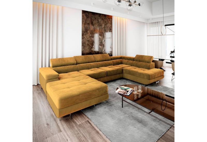 Masseno Ecksofa CASONE mit Schlaffunktion U-Form, Sofa mit Bettkasten von Masseno