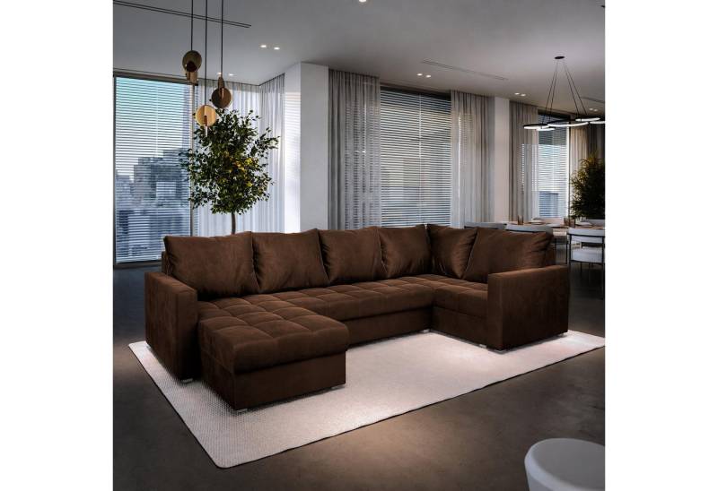 Masseno Ecksofa LORIVO mit Schlaffunktion U-Form, Sofa mit Bettkasten von Masseno