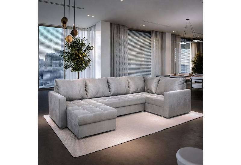 Masseno Ecksofa LORIVO mit Schlaffunktion U-Form, Sofa mit Bettkasten von Masseno