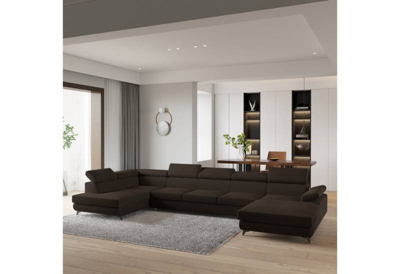 Masseno Ecksofa MONTIVA mit Schlaffunktion U-Form, Sofa mit Bettkasten von Masseno