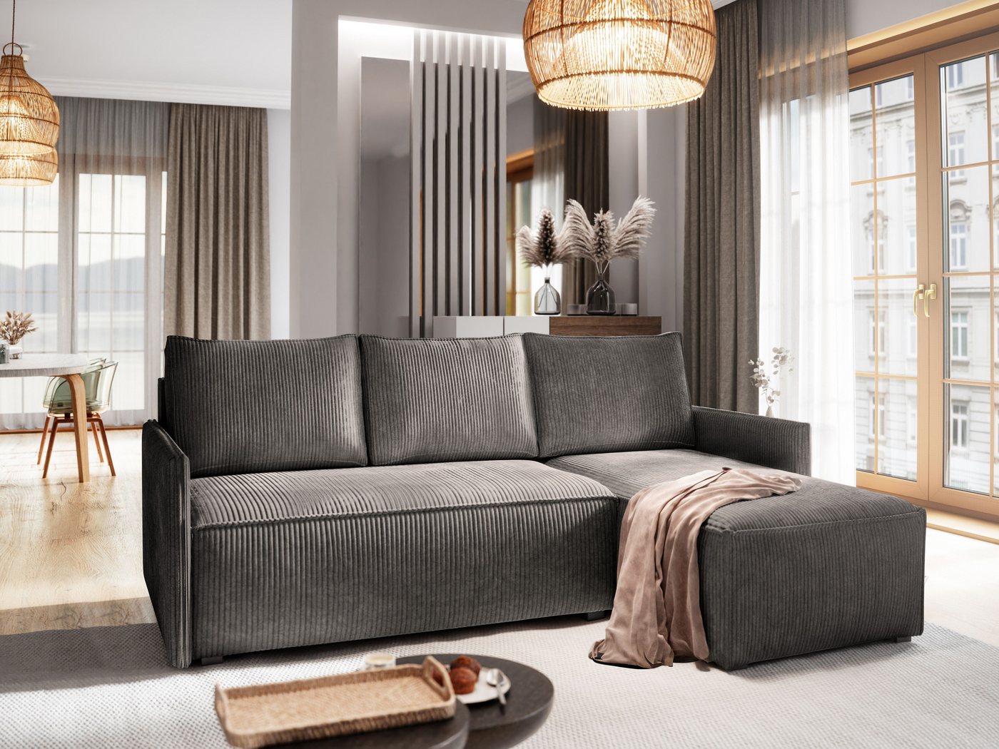 Masseno Ecksofa PERUSI mit Schlaffunktion L-Form, Sofa mit Bettkasten Masseno Ecksofa PERUSI mit Schlaffunktion L-Form, Sofa mit Bettkasten von Masseno