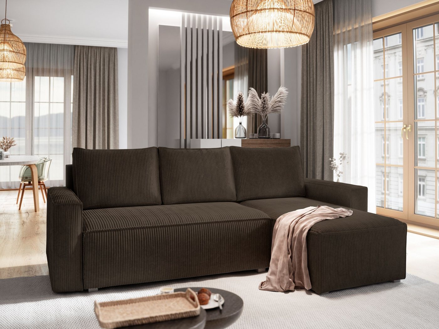 Masseno Ecksofa POTARO mit Schlaffunktion L-Form, Sofa mit Bettkasten Masseno Ecksofa POTARO mit Schlaffunktion L-Form, Sofa mit Bettkasten von Masseno