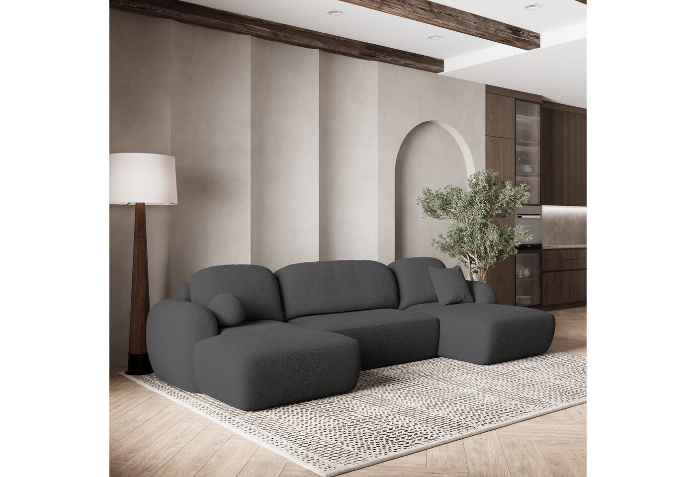 Masseno Ecksofa SAVONA mit Schlaffunktion U-Form, Sofa mit Bettkasten von Masseno
