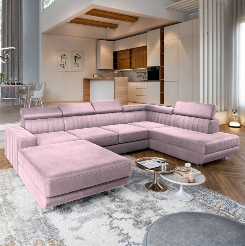 Masseno Ecksofa SIENA mit Schlaffunktion U-Form, Sofa mit Bettkasten von Masseno