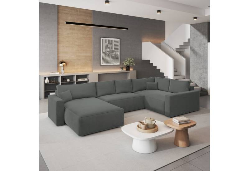 Masseno Ecksofa VELAMI mit Schlaffunktion U-Form, Sofa mit Bettkasten von Masseno
