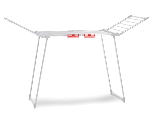 Massido Wäscheständer XXL Rostfrei Outdoor Ausziehbar Teleskopisch Wäscheflügeltrockner Wäschetrockner Ständer Stabil Mit Rutschfesten Füßen Große Trockenfläche 27 M Lydia 190-260 x 60 x 117 cm von Massido