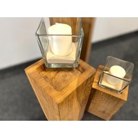 3 X Handgefertigte Eichen Windlicht Säule Mit Glas | Holzstele Deko Massivholz Designer Rustikale Eiche 3 X Handgefertigte Eichen Windlicht Säule Mit Glas | Holzstele Deko Massivholz Designer Rustikale Eiche von MassivEdelHolz