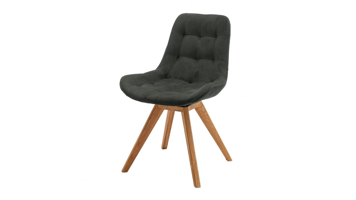 Massivart® Polsterstuhl BELFAST / braun oder anthrazit / Wildeiche geölt / 180° drehbar, Skandi-Look, robuste Wildeiche, drehbar von Massivart®