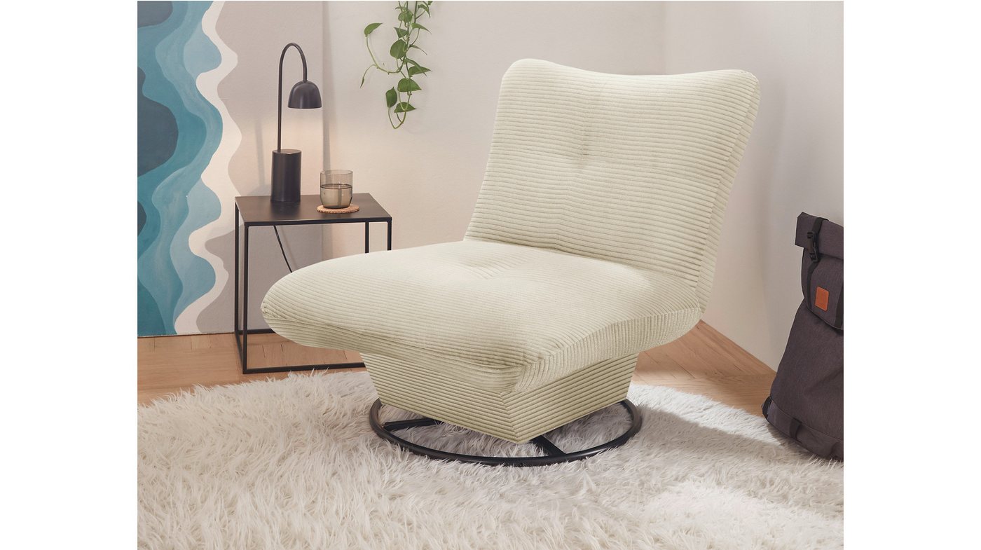 Massivart® Sessel MAO Cord creme oder grau / Fernsehsessel, Drehfunktion, 360 Grad drehbar, Wellenunterfederung von Massivart®