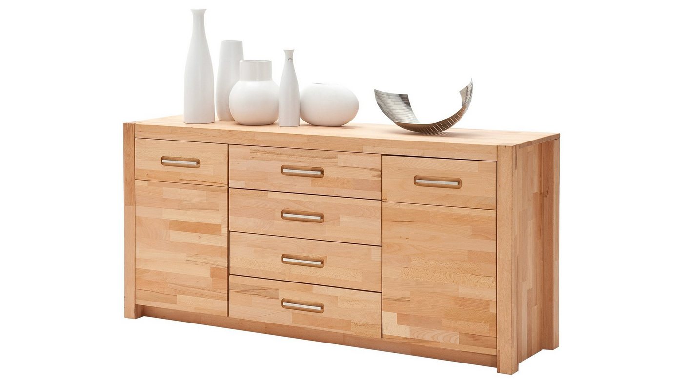 Massivart® Sideboard FENJA 163 cm / Massivholz Kernbuche geölt, 2 Türen / 4 Schubladen / 2 Einlegeböden von Massivart®