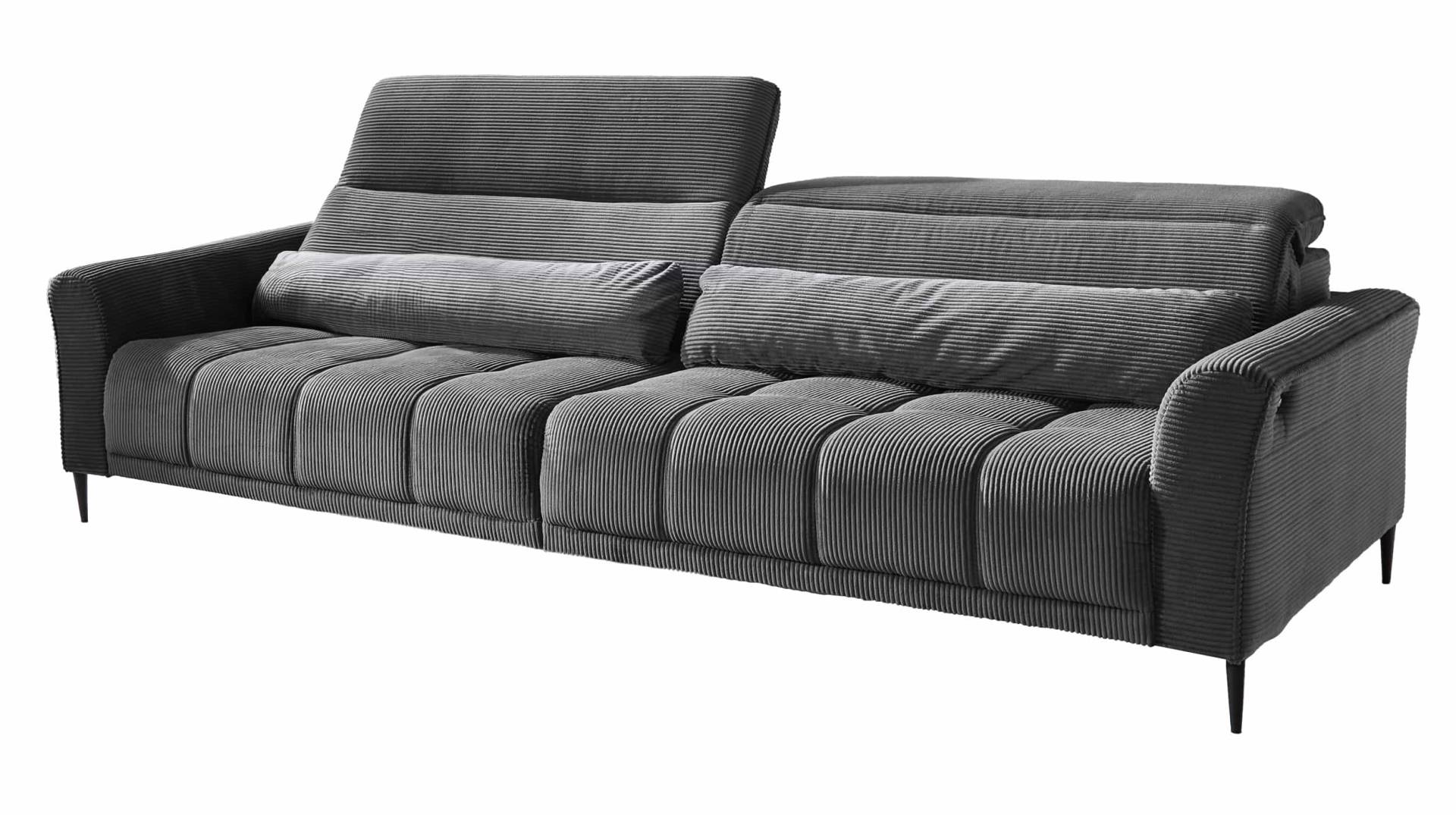 Big Sofa Cord grau - 280 cm - Nosagunterfederung - LOGAN Big Sofa Cord grau - 280 cm - Nosagunterfederung - LOGAN von Massivart