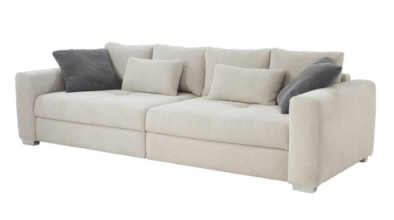 Big Sofa Cord mit Federkern beige 287 cm - MARA von Massivart