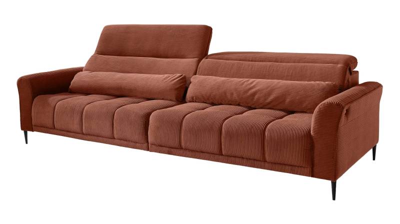 Big Sofa Cord rost - 280 cm - Nosagunterfederung - LOGAN von Massivart