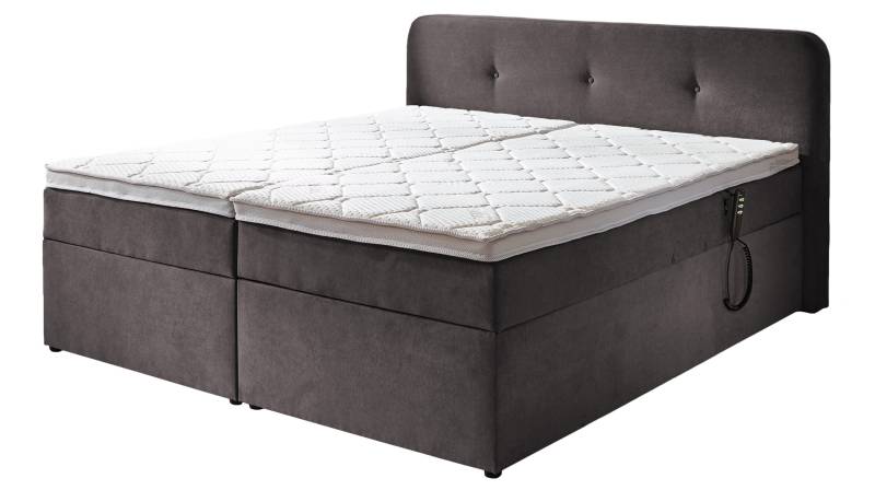 Boxbett 180 x 200 cm grau Bettkasten - elektrisch  - GABRIOLA von Massivart