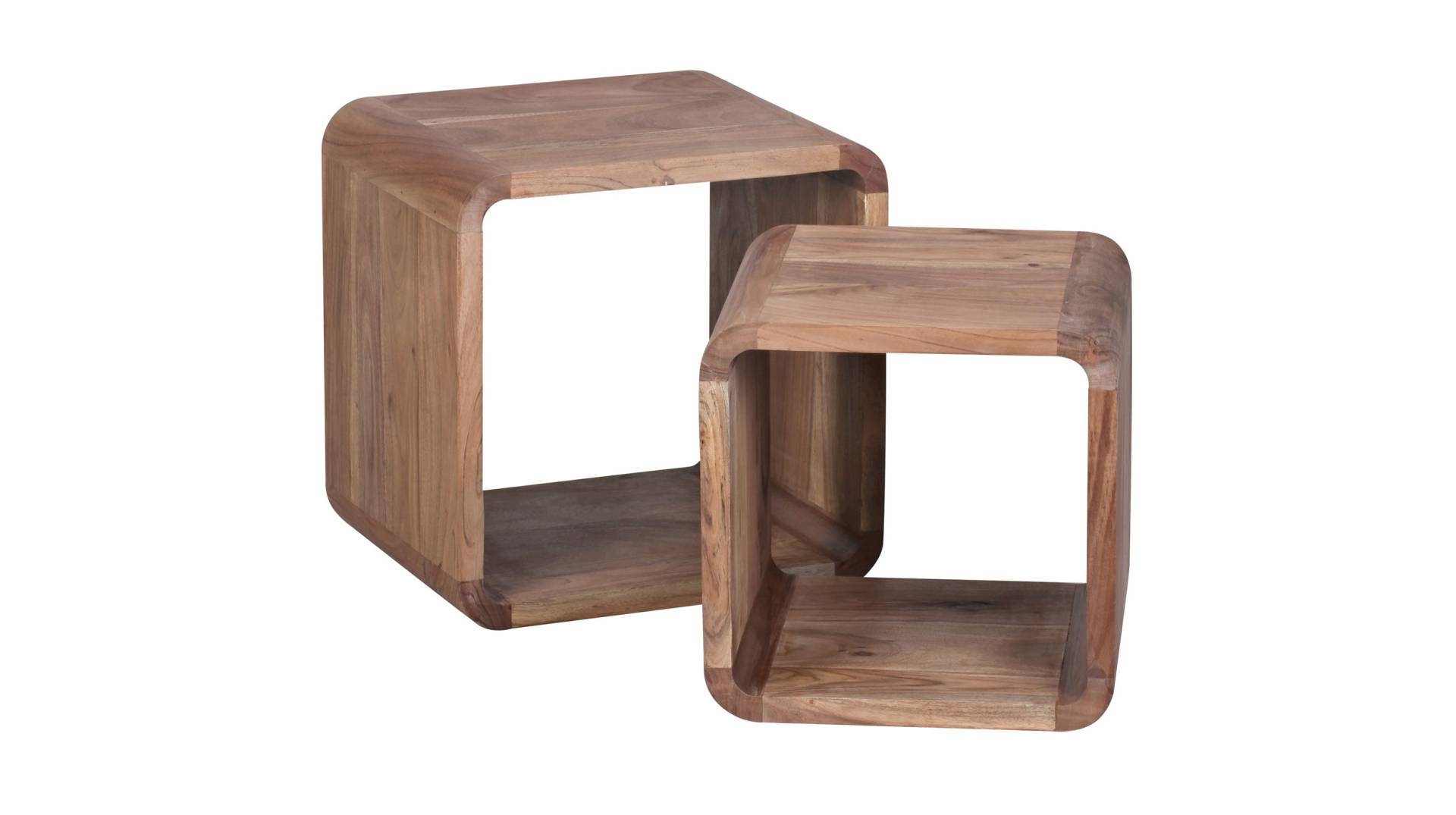 Couchtisch 2er-Set Akazie lackiert massiv 43 x 36 cm - BINA Couchtisch 2er-Set Akazie lackiert massiv 43 x 36 cm - BINA von Massivart