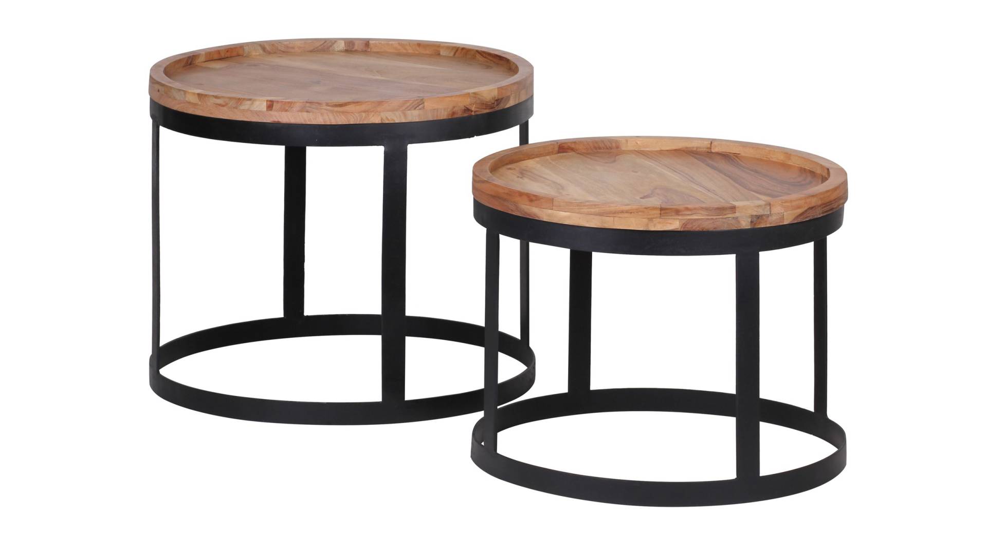 Couchtisch 2er-Set Akazie massiv lackiert - 53 cm - 48 cm - TAVA Couchtisch 2er-Set Akazie massiv lackiert - 53 cm - 48 cm - TAVA von Massivart