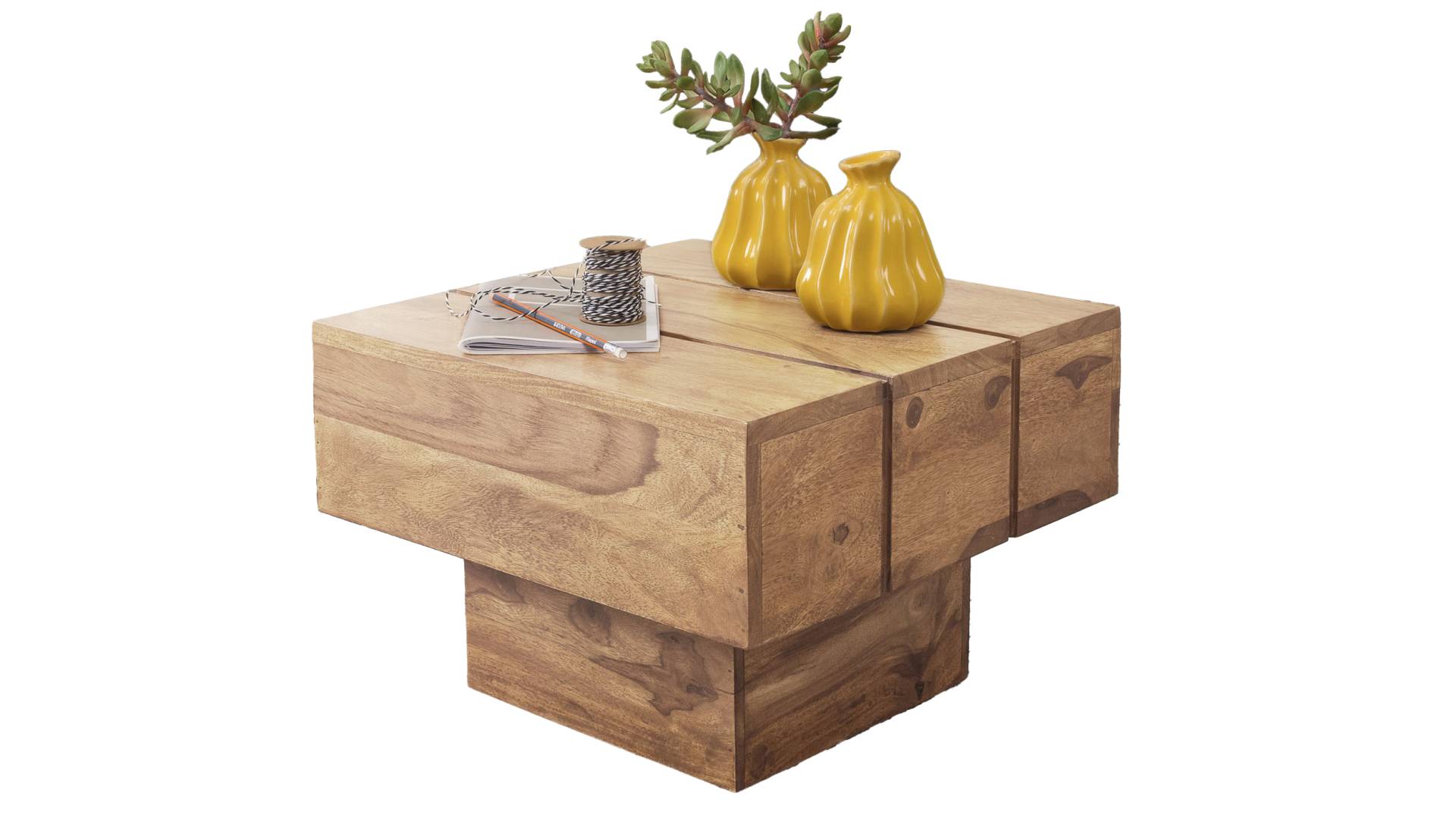 Couchtisch Akazie lackiert massiv 44 x 30 cm - CUBESO Couchtisch Akazie lackiert massiv 44 x 30 cm - CUBESO von Massivart
