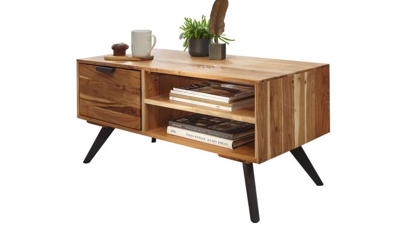 Couchtisch Akazie massiv - Schublade rechteckig 95 cm - CAYA von Massivart