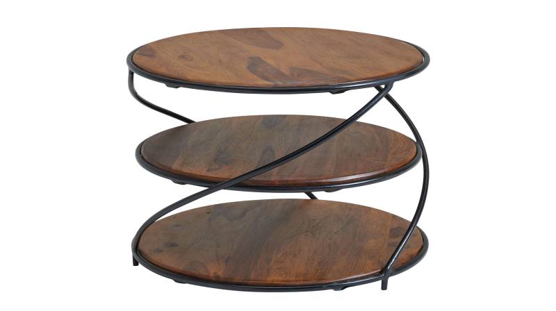 Couchtisch Sheesham massiv rund 58 x 41 cm - RUNDA von Massivart