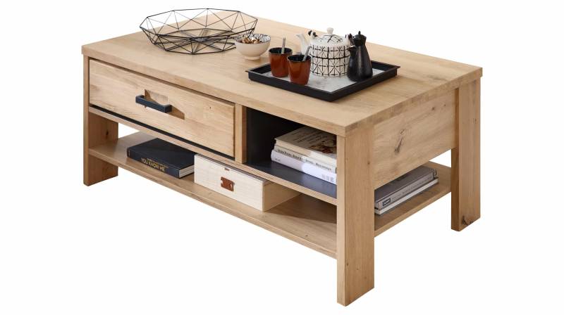 Couchtisch mit Schubladen Wildeiche 110 x 65 cm - CATANIA von Massivart