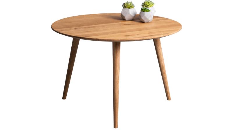 Couchtisch rund Wildeiche massiv geölt 75 x 75 cm - OSLO von Massivart
