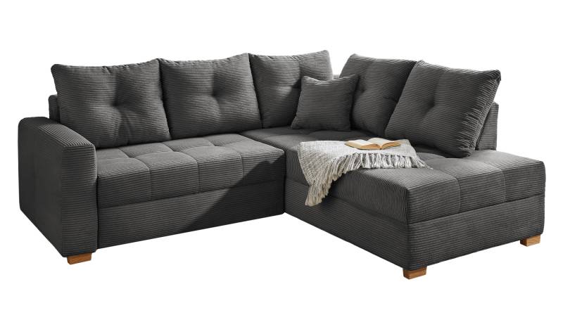 Ecksofa Cord dunkelgrau - Schlaffunktion Bettkasten 228 cm - HEIDELBERG Ecksofa Cord dunkelgrau - Schlaffunktion Bettkasten 228 cm - HEIDELBERG von Massivart