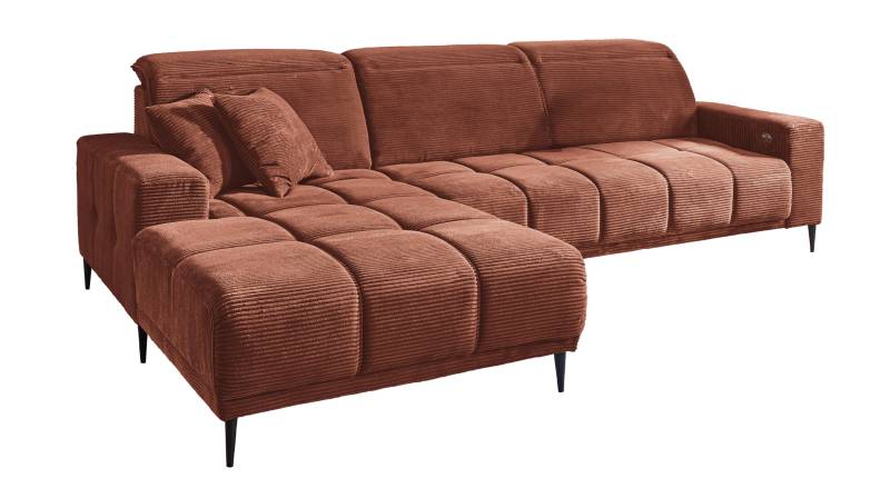 Ecksofa Cord rost ausziehbar - Sitztiefenverstellung 286 cm - OT links - MARISOL Ecksofa Cord rost ausziehbar - Sitztiefenverstellung 286 cm - OT links - MARISOL von Massivart