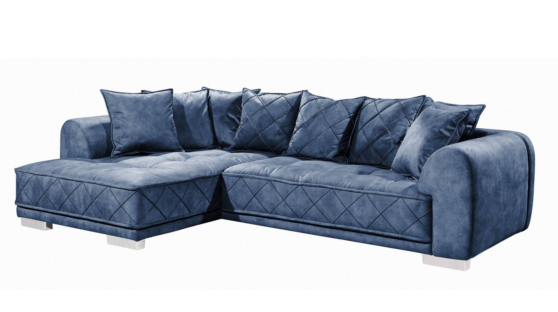 Ecksofa blau 319 x 194 cm mit Kissen - SENTINA von Massivart