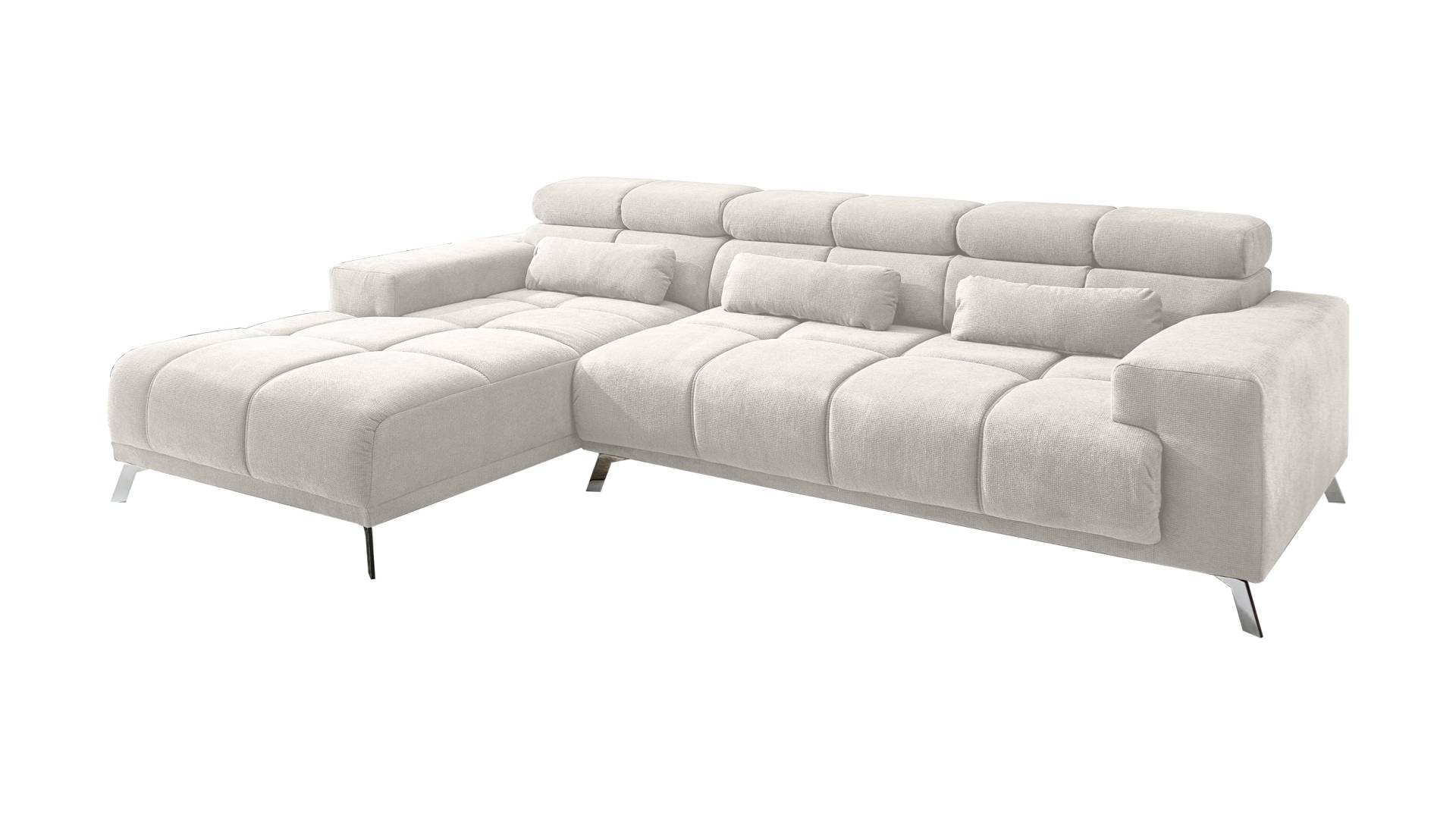 Ecksofa creme ausziehbar - Sitztiefenverstellung 285 cm - OT links - SPEED von Massivart