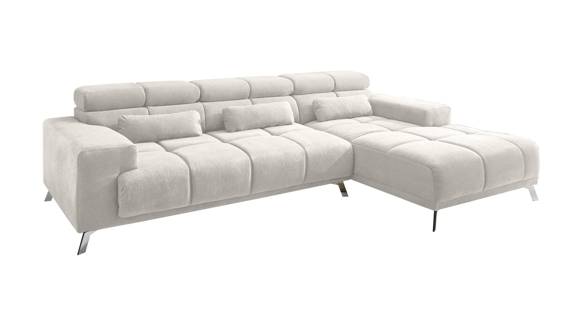 Ecksofa creme ausziehbar - Sitztiefenverstellung 285 cm - OT rechts - SPEED von Massivart