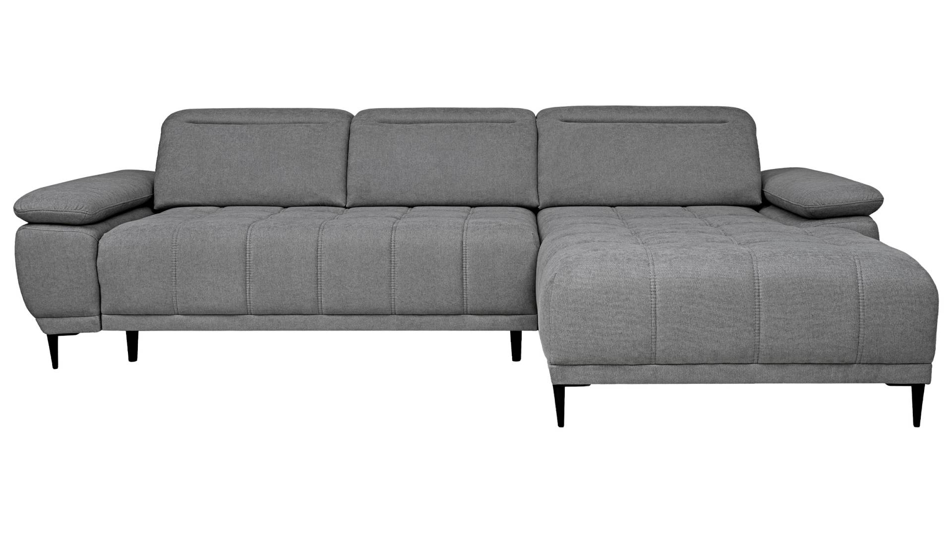 Ecksofa grau ausziehbar - Sitztiefenverstellung 277 cm - FOCUS von Massivart
