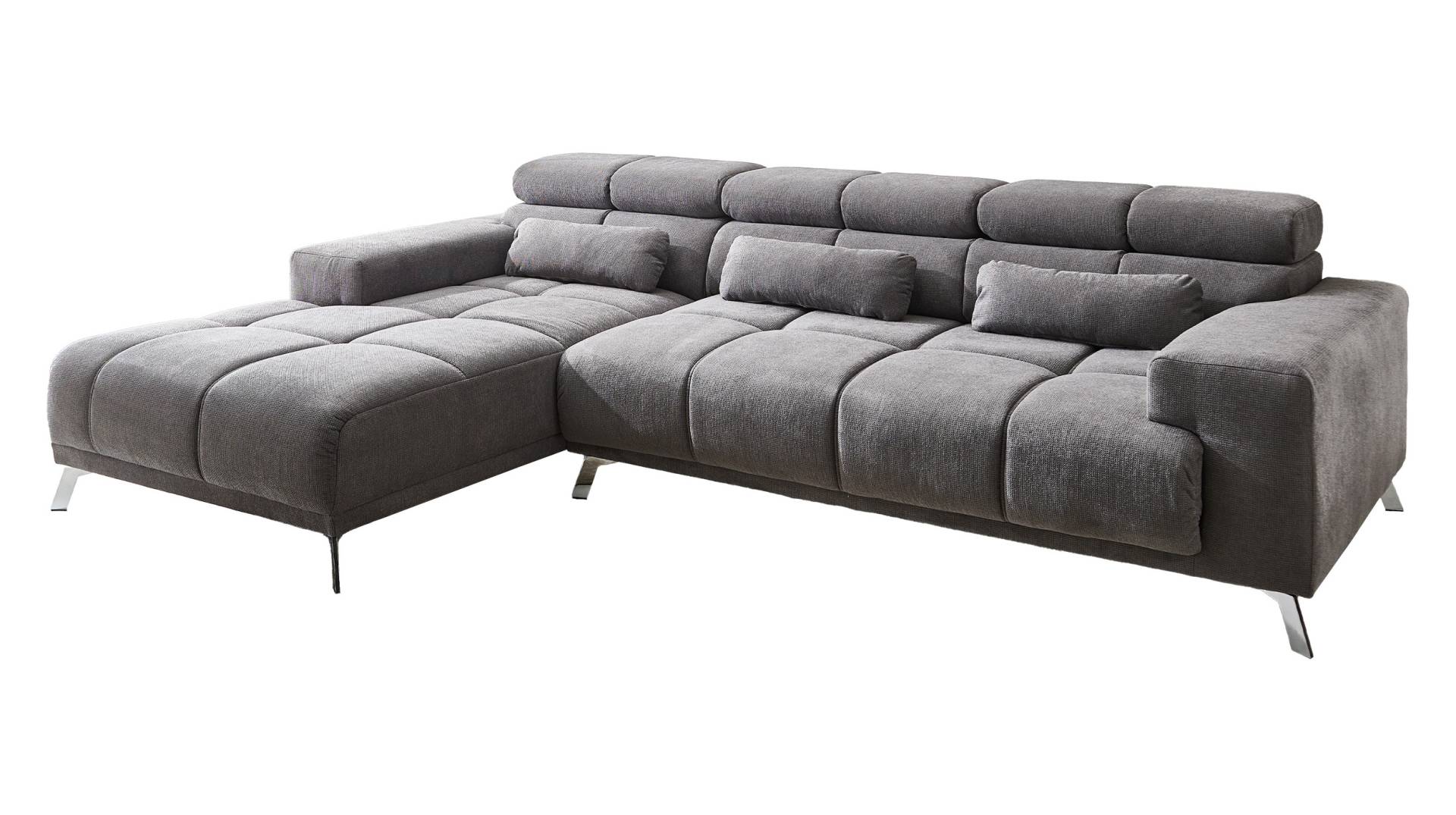 Ecksofa grau ausziehbar - Sitztiefenverstellung 285 cm - OT links - SPEED von Massivart