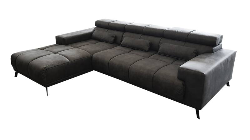 Ecksofa grau-braun ausziehbar - Sitztiefenverstellung 285 cm - SPEED von Massivart