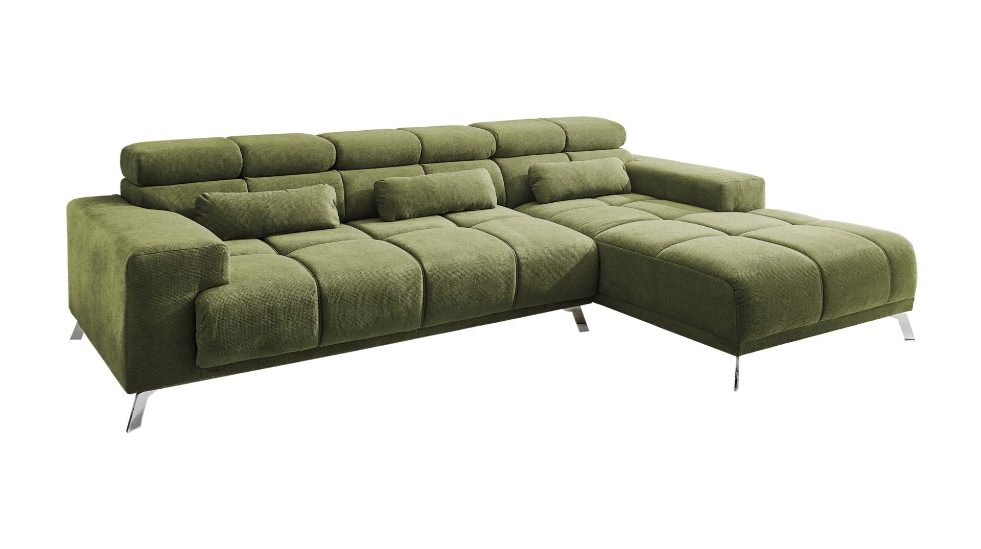 Ecksofa grün ausziehbar - Sitztiefenverstellung 285 cm - OT rechts - SPEED von Massivart