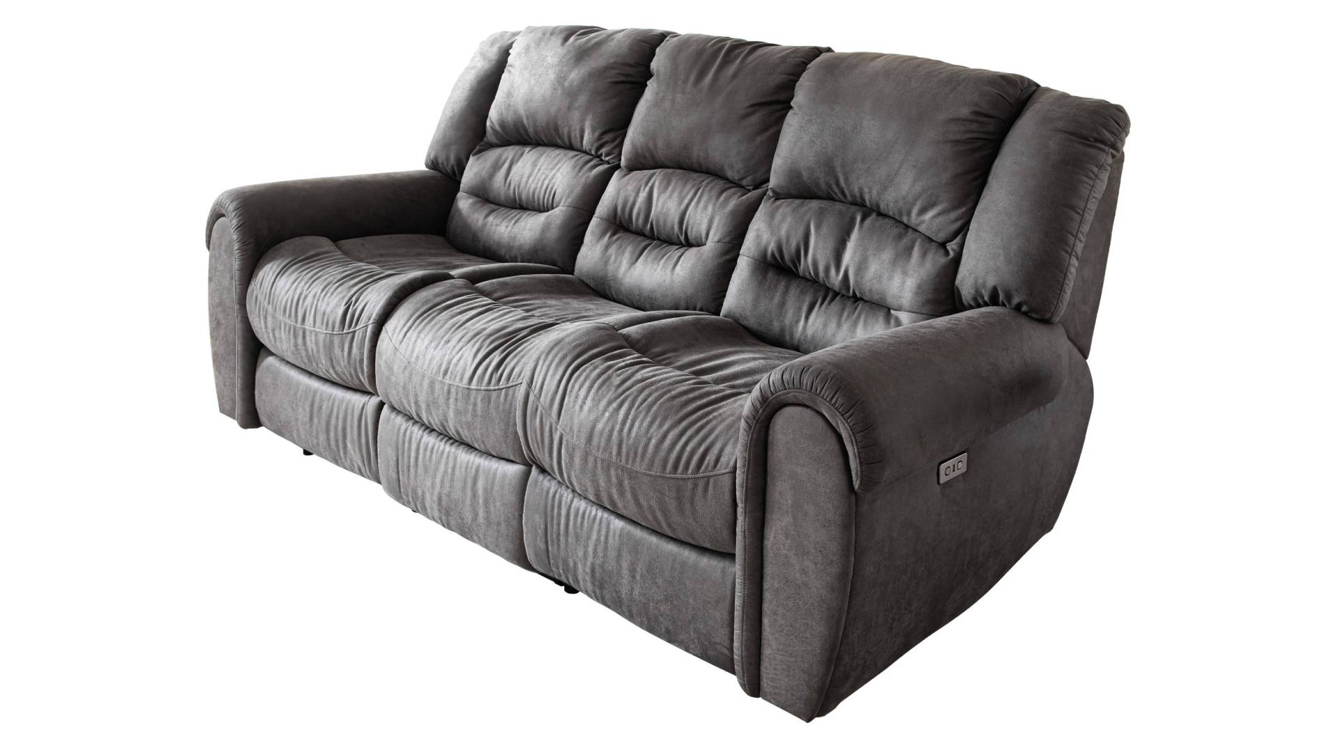 Einzelsofa 3-Sitzer grau 203 cm - Relaxfunktion - PABLO von Massivart