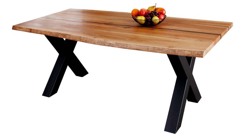 Baumkantentisch 180 cm Eiche Epoxidharz massiv - MALIN von Massivart