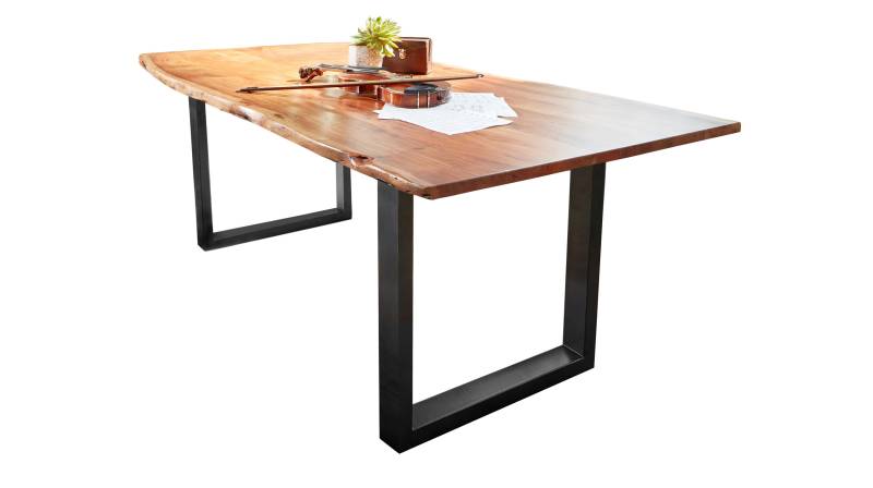 Baumkantentisch 180 x 90 cm Akazie lackiert massiv - AGRA von Massivart