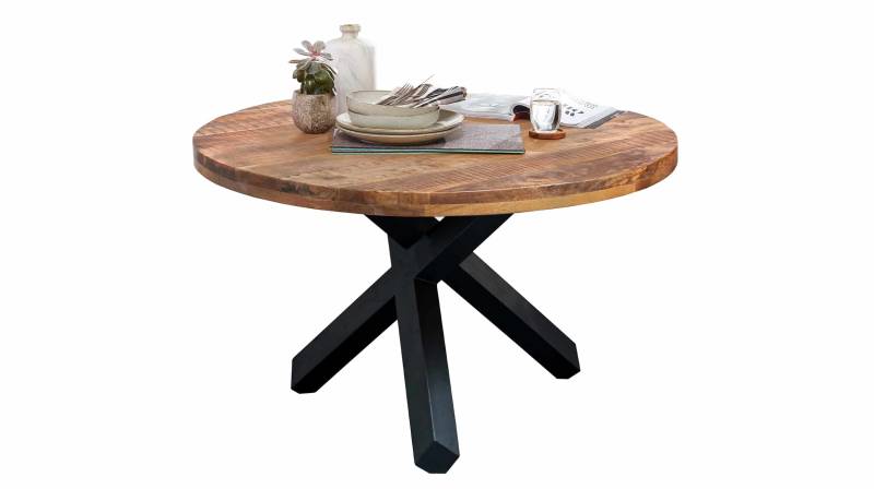 Esstisch Massivholz Mango 110 cm rund lackiert - EDUARDO von Massivart