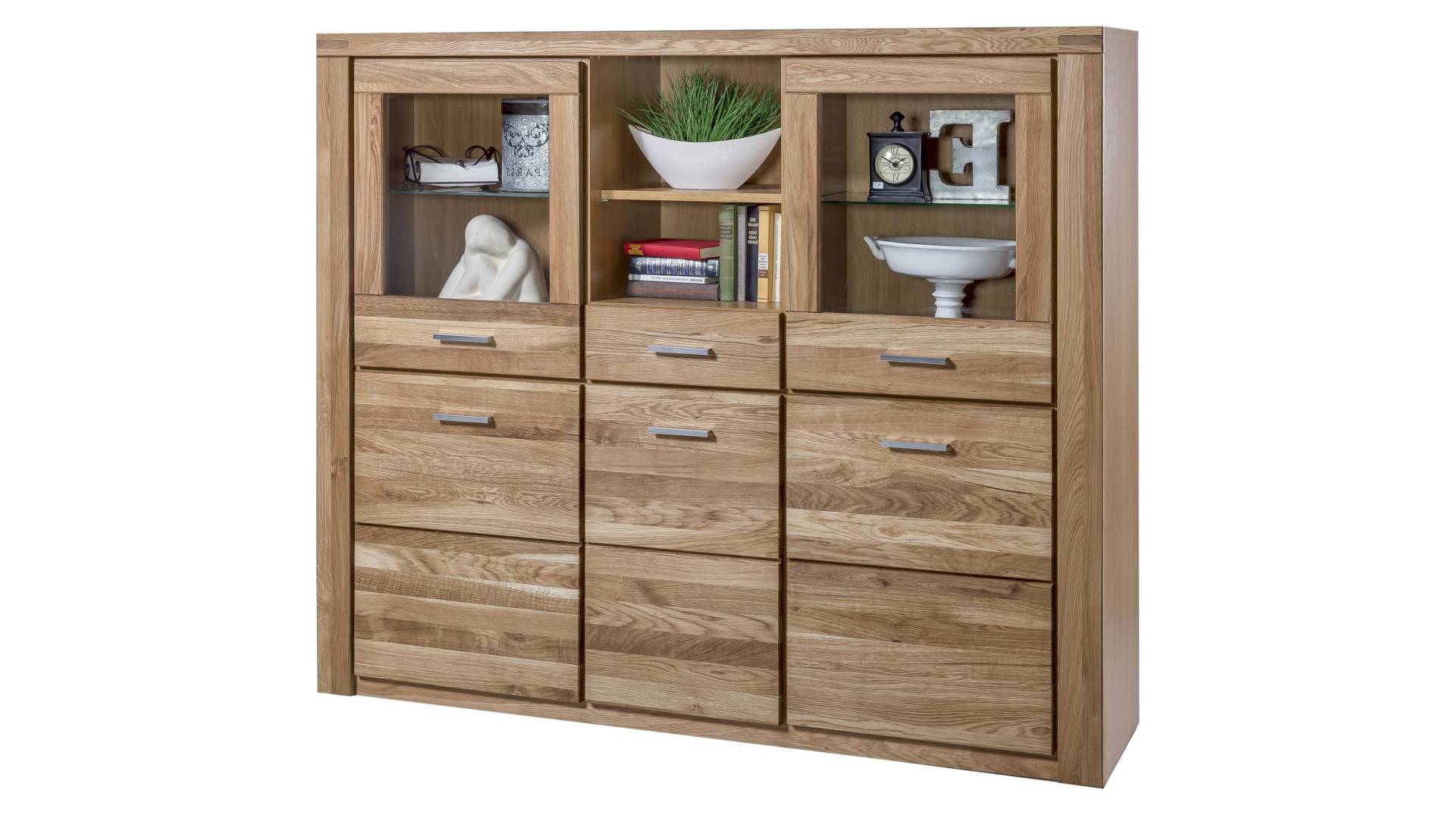 Highboard Wildeiche teilmassiv geölt 159 cm - FREYJA von Massivart