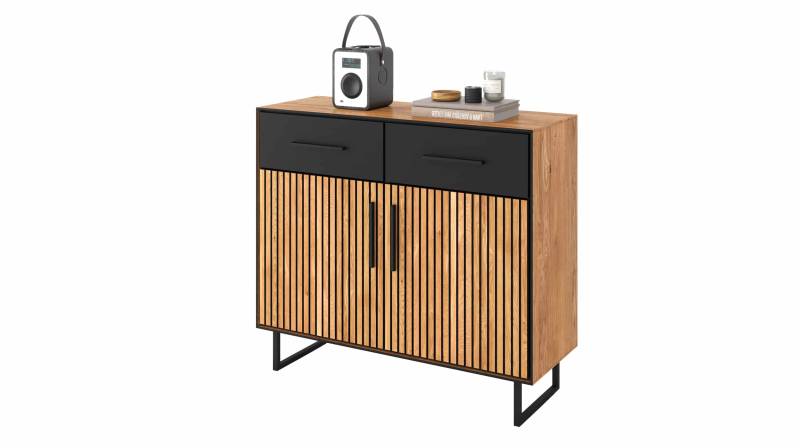 Kommode mit 2 Schubladen Eiche geölt 108 x 40 cm - BELLA von Massivart