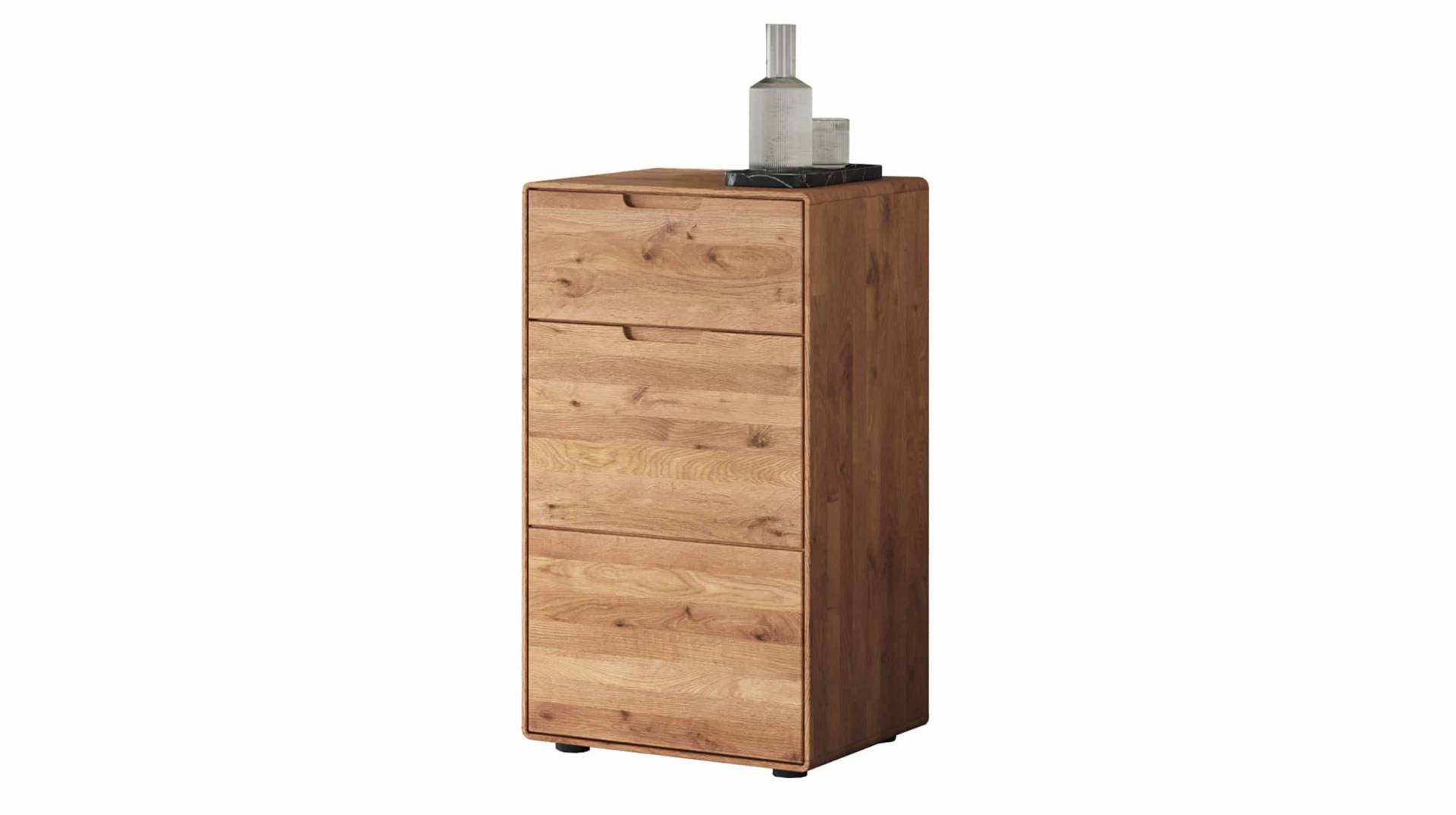 Kommode mit Schublade Wildeiche massiv 51 x 40 cm - LUCAS von Die Möbelfundgrube