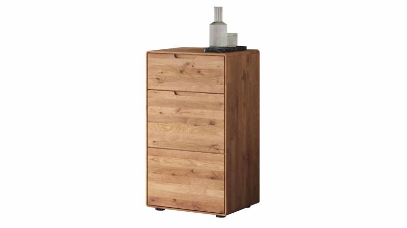 Kommode mit Schublade Wildeiche massiv 51 x 40 cm - LUCAS von Die Möbelfundgrube