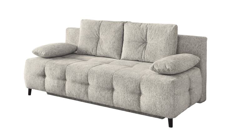 Schlafsofa grau mit Bettkasten Federkern 207 cm - PHIL von Massivart