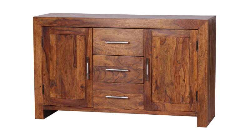 Sideboard mit 3 Schubladen Sheesham massiv 118 cm - SALLA von Massivart