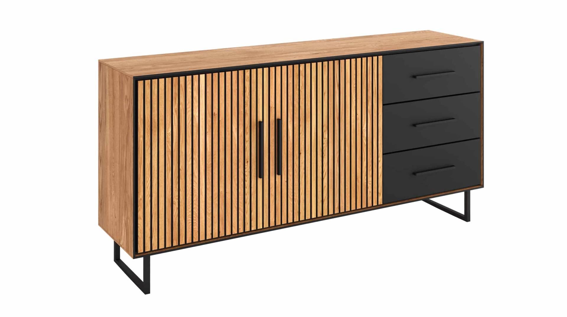 Sideboard mit Schubladen Eiche geölt 163 cm - BELLA Sideboard mit Schubladen Eiche geölt 163 cm - BELLA von Massivart