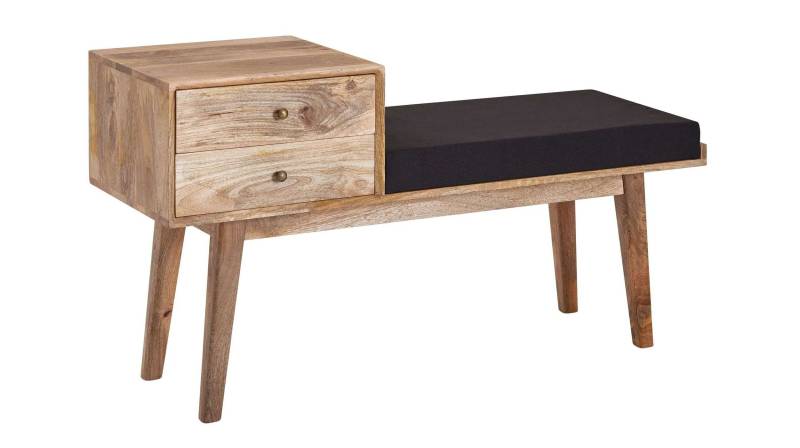 Sitzbank mit Schubladen 120 cm Mango lackiert - MARIT von Massivart