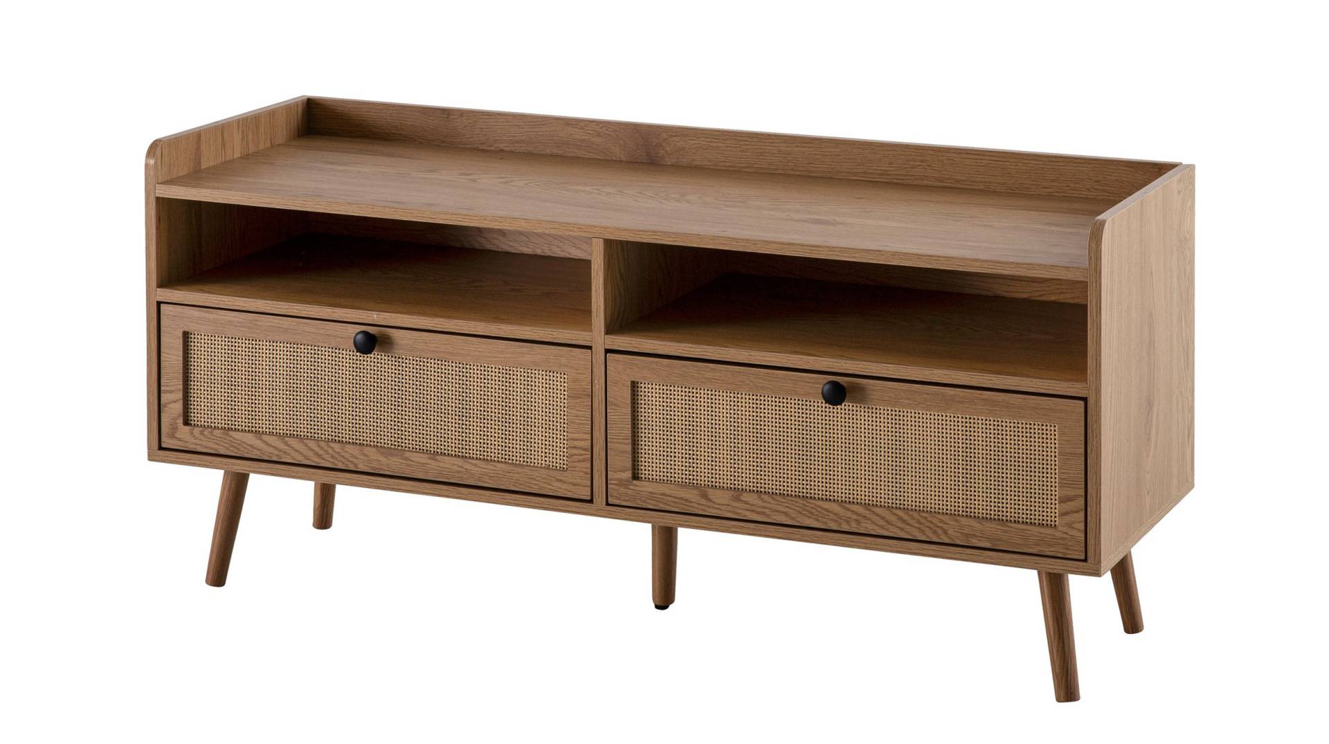 TV - Lowboard Eiche teilmassiv - Rattan 120 cm - RATVAN TV - Lowboard Eiche teilmassiv - Rattan 120 cm - RATVAN von Massivart